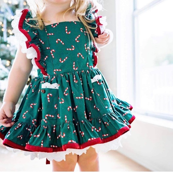 Love + Grow Peppermint Candy Pinafore Girl’s Dress Size 6Y EUC - Picture 3 of 3